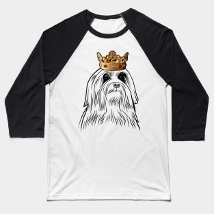 Lowchen Dog King Queen Wearing Crown Baseball T-Shirt